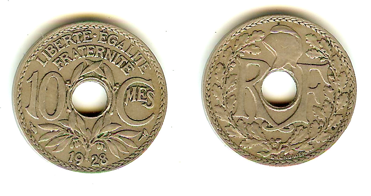10 Centimes Lindauer 1928 gVF